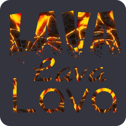 Texto bonito com fundo de lava