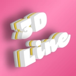 Texto com efeito 3D bonito