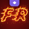 Texto flamejante