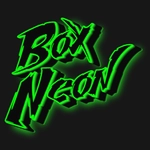 Texto neon elegante em caixa