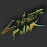 Texto cyberpunk 3D: inscrições volumétricas