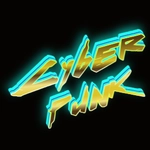 Fonte cyberpunk com iluminação neon