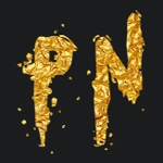 Texto dourado com fonte mbthinktwice