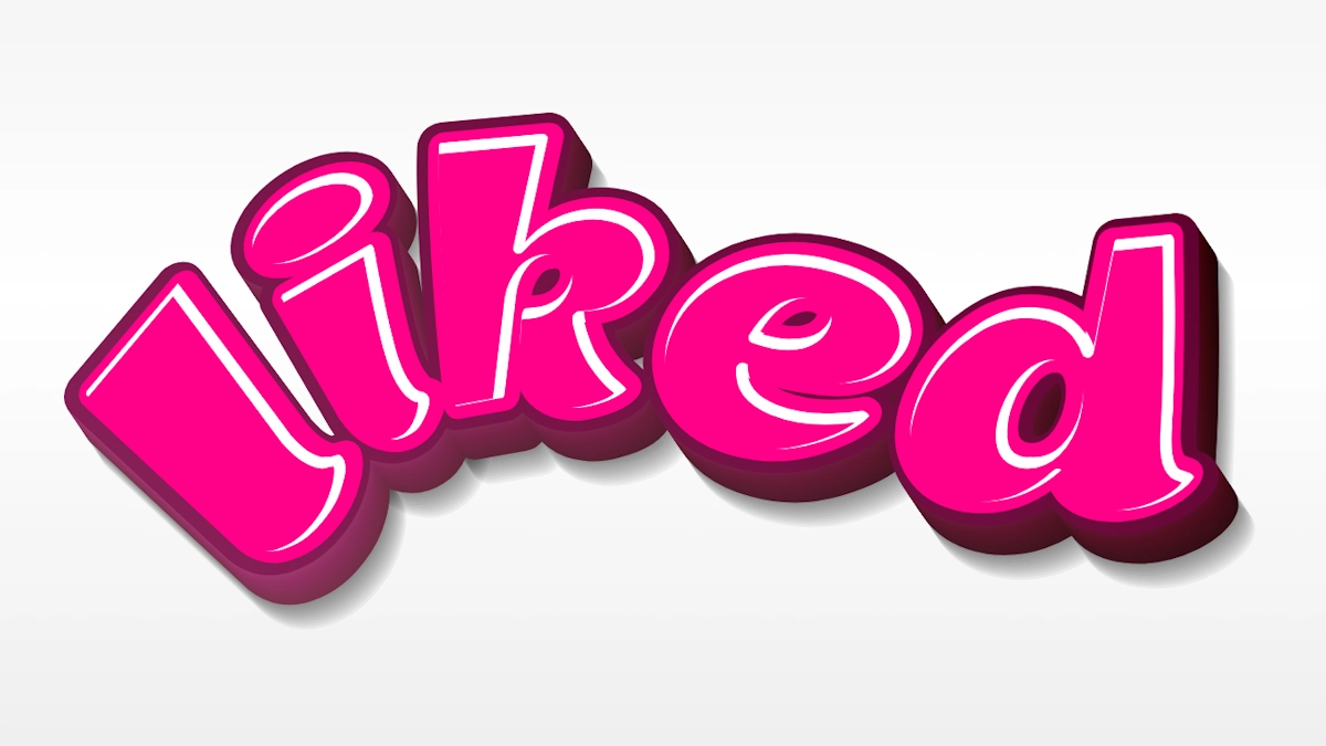 Texto 3D rosa fofo no estilo animado