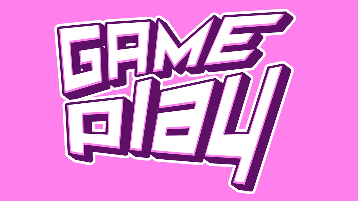 Texto 3D roxo para jogadores e streamers