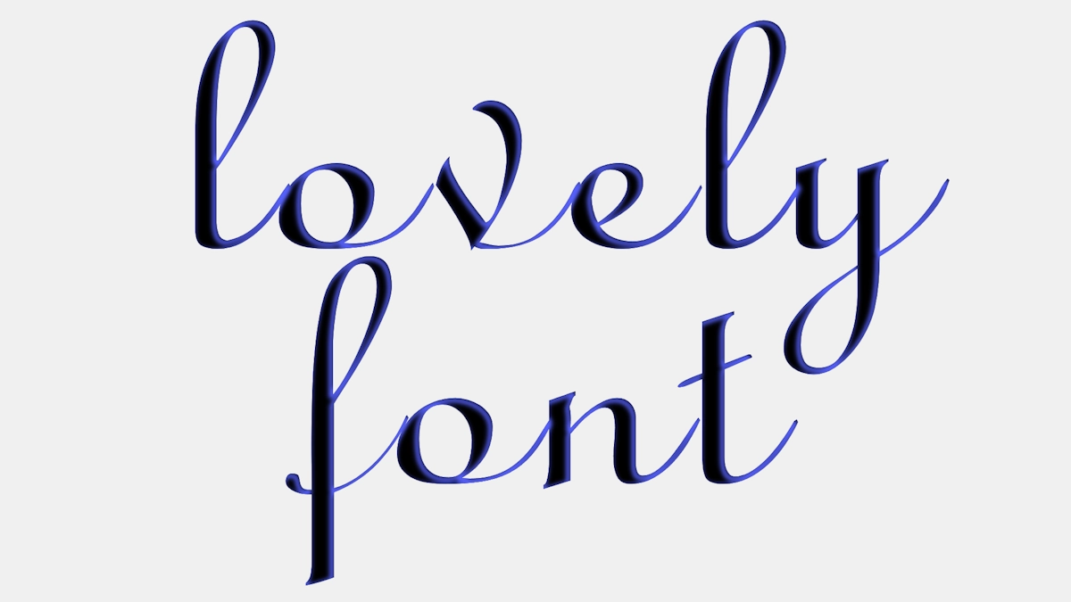 Fonte caligráfica elegante com sombra azul