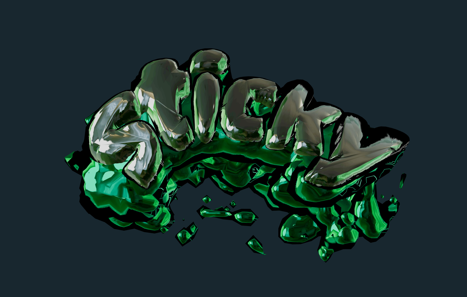 Escrever texto com fonte bonita em vidro verde