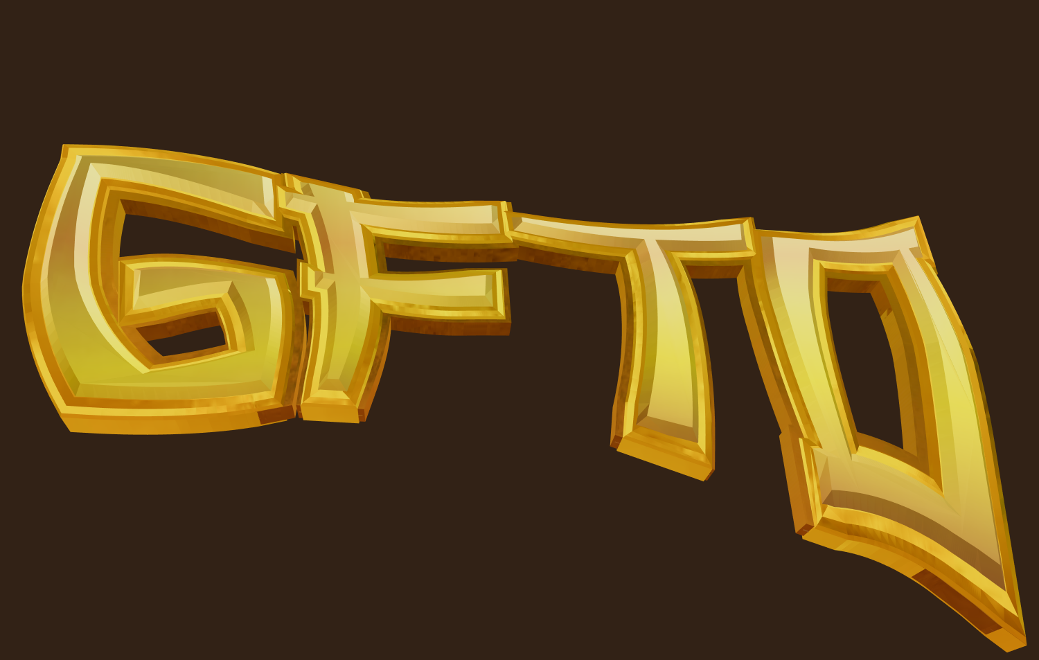 Fazer texto com fonte bonita em forma de lingote dourado