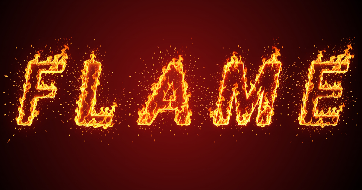 Texto flamejante: exemplo de criação de fonte ardente em gerador online