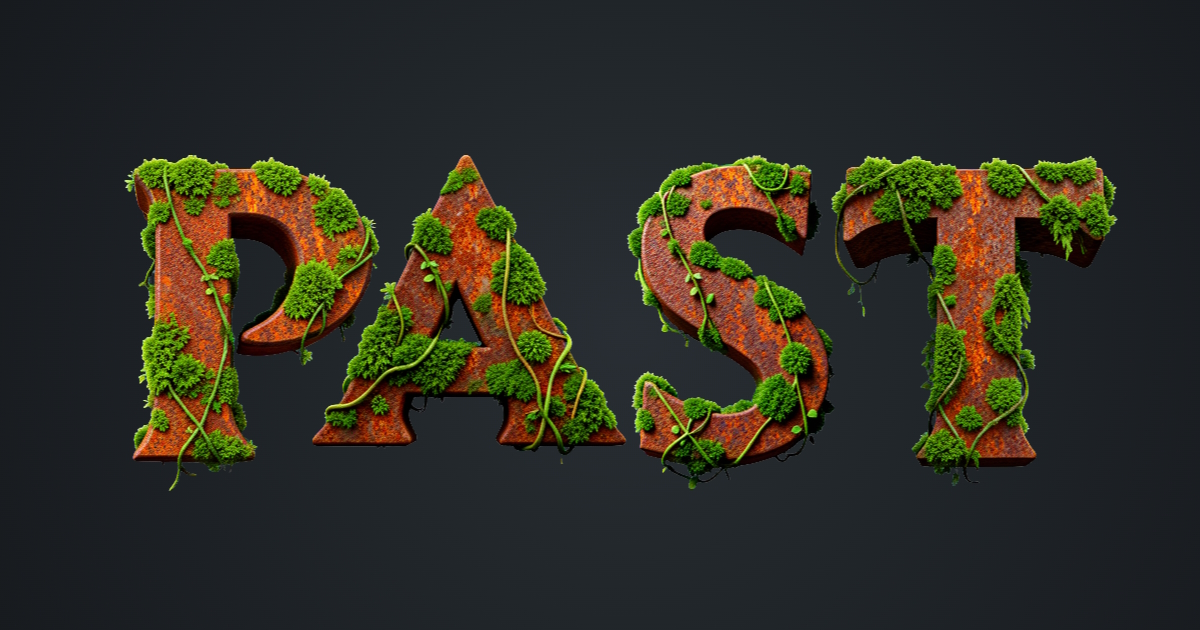 Texto enferrujado coberto de vegetação: exemplo de geração de fonte 3D com musgo e lianas