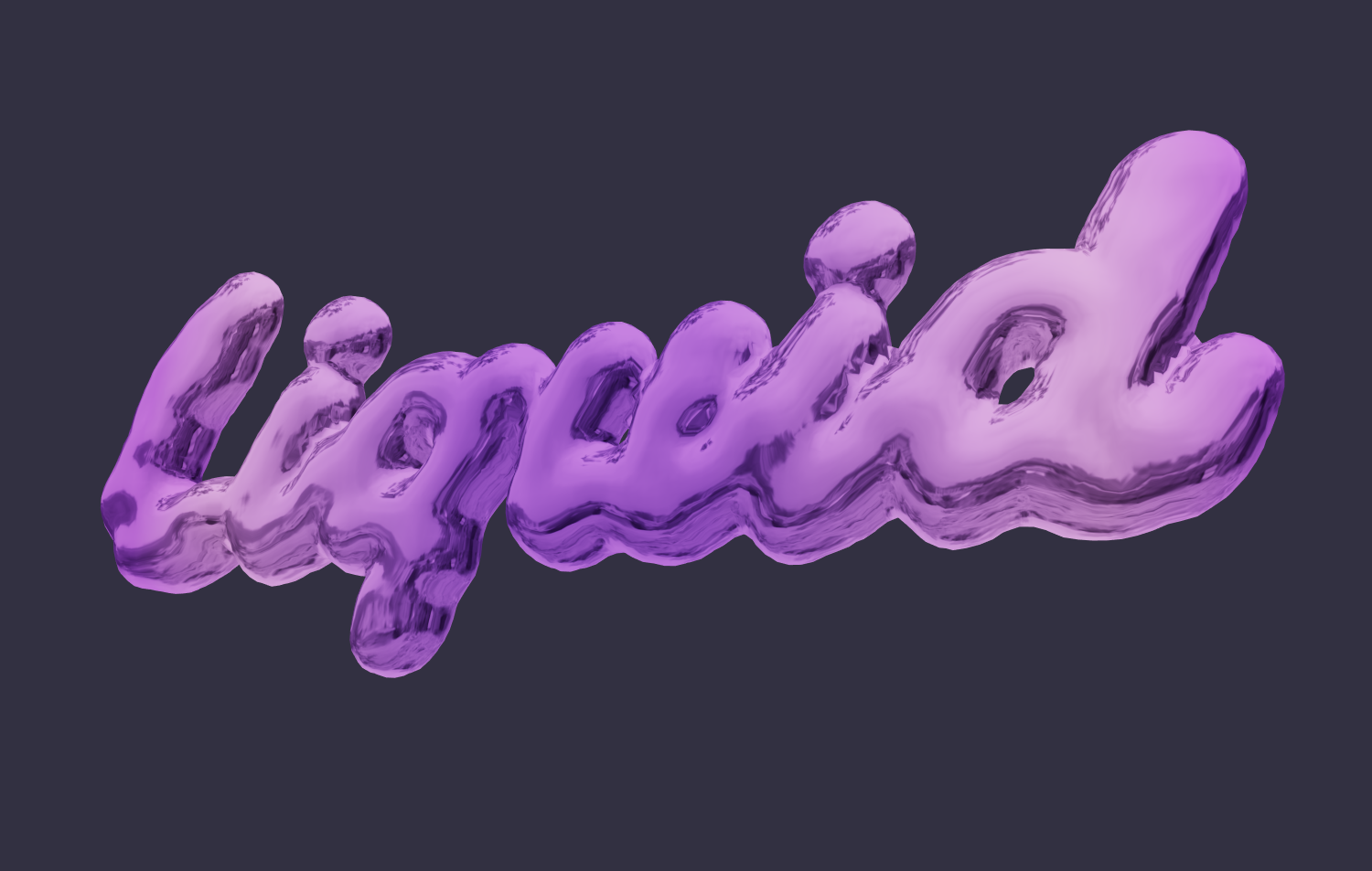 Texto 3D no estilo Y2K. Efeito de metal derretido.