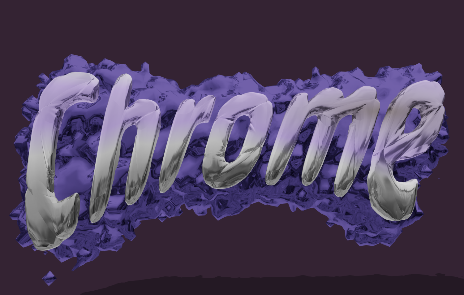 Texto 3D em estilo cromo líquido. Efeito de mercúrio para inscrição.