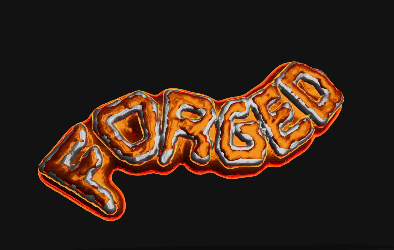 Texto 3D de fogo no estilo lava. Criar uma bela inscrição.