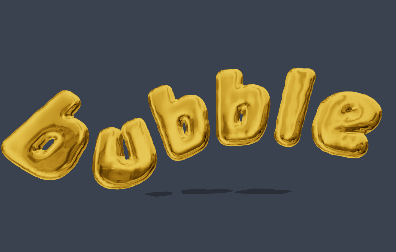 Texto 3D dourado no estilo bolhas. Fonte 3D bubble.
