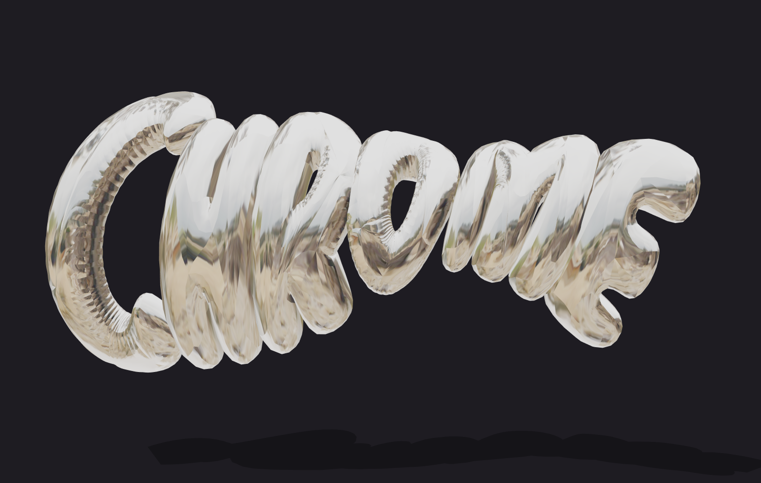 Texto 3D cromado. Criar logotipo online.