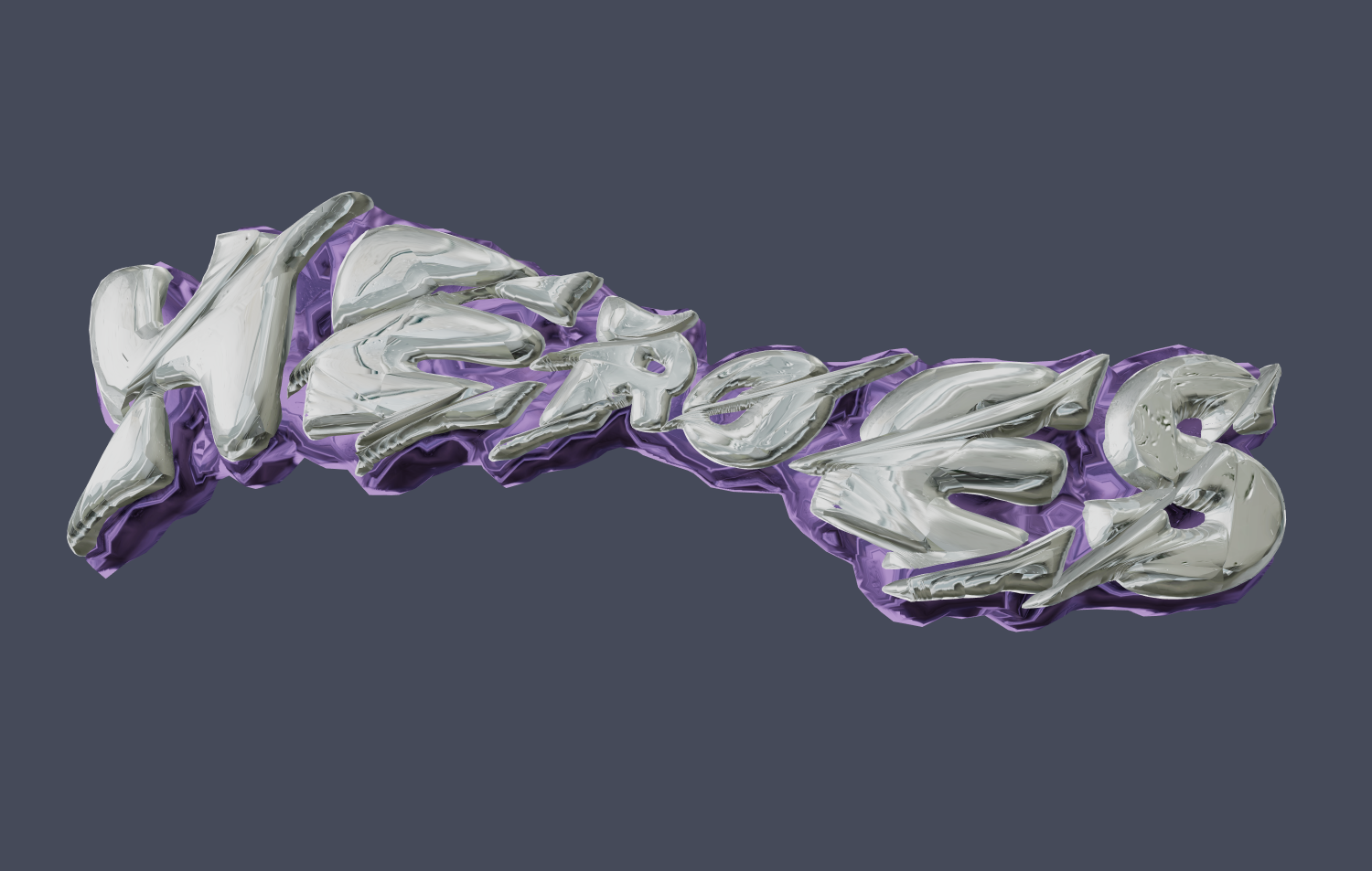 Texto 3D como metal derretido. Criar uma bela inscrição online.